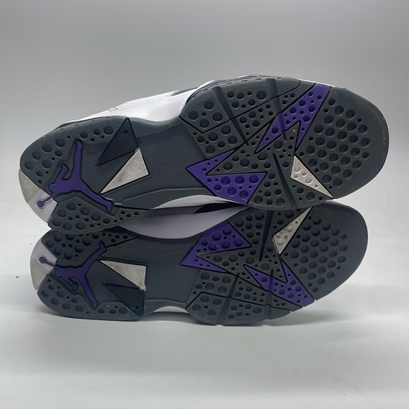 Men’s Air Jordan 7 Retro White/Gray/Purple CU9307-100 USED Size 9.5 without box - Picture 6 of 11